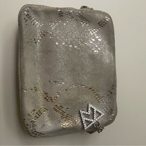 Elegant Silver Clutch with Rhinestone Charm